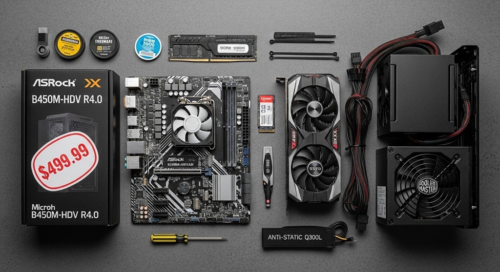 Budget Gaming PC Components - Image showing budget-friendly PC parts
